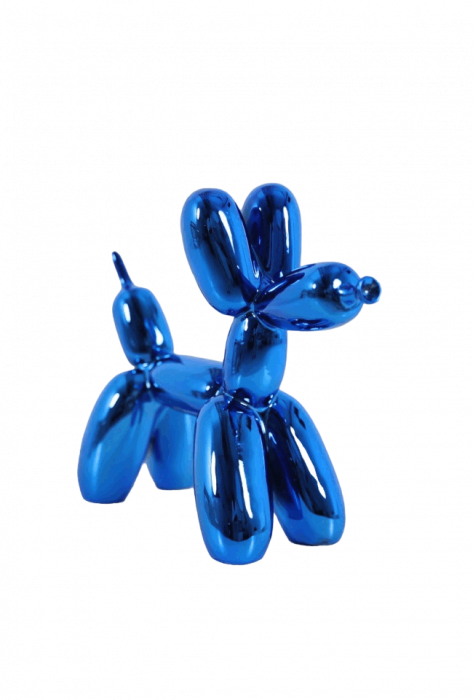 Figurina caine, model pudel balon, din rasina, albastru, 10 x 10 x 4 cm [1]