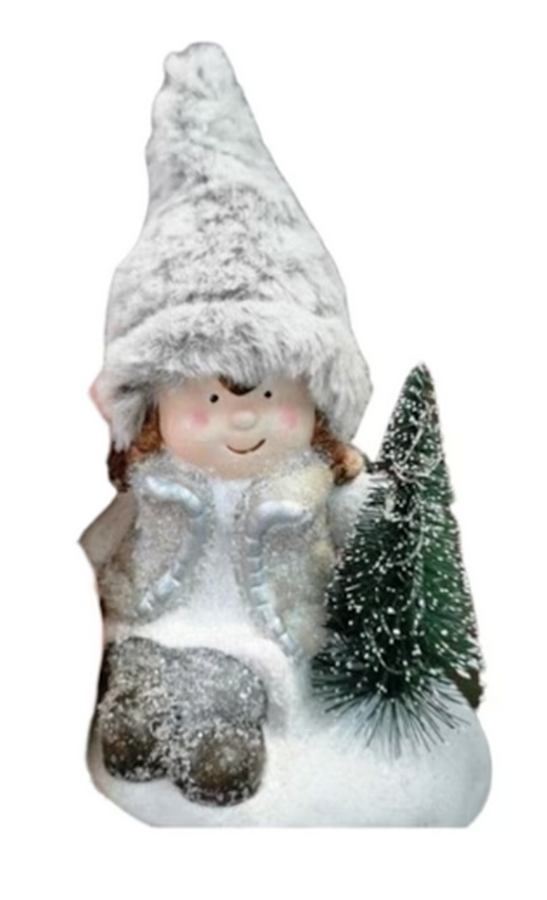 Figurina DreamLed, de Craciun cu Pom si led 15 cm - Fetita [2]