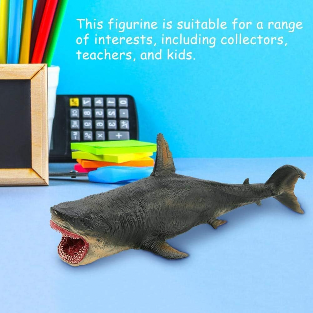 Figurină Megalodon, Jucărie de Colecție cu Rechin Preistoric, Model Realist din PVC pentru Copii, Colecționari și Decor Acasă [5]