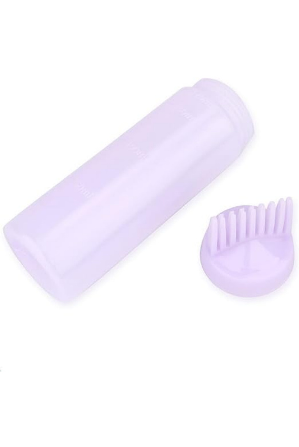 Flacon Aplicator Transparent pentru Vopsirea Părului, 16,3 x 4,9 cm, cu Vârf Pieptene, Reutilizabil, mov [7]