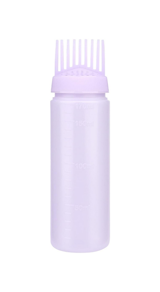 Flacon Aplicator Transparent pentru Vopsirea Părului, 16,3 x 4,9 cm, cu Vârf Pieptene, Reutilizabil, mov [1]