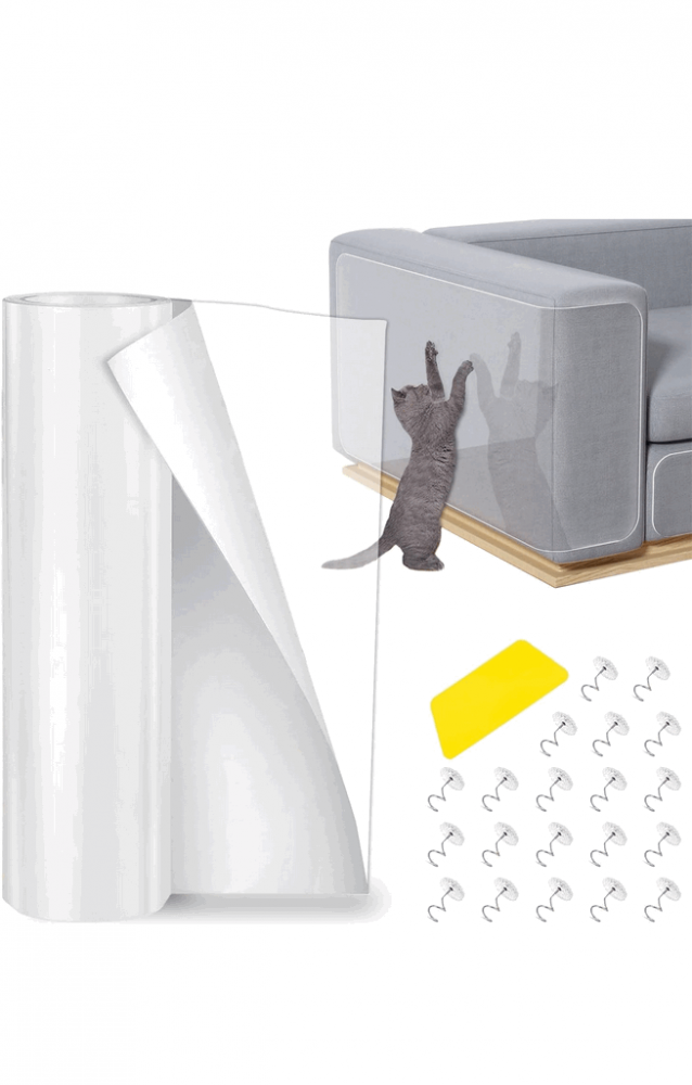 Folie Protectie mobila anti-zgarieturi pentru pisici, transparent, 30x100 cm [1]