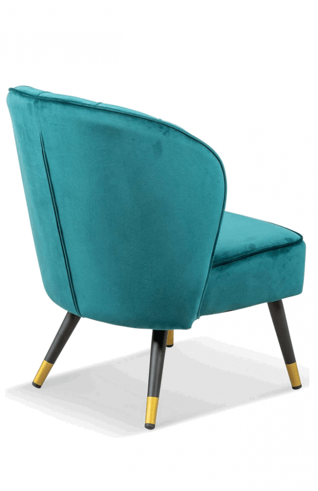 Fotoliu pentru dormitor sau living, 67x61x79 cm, Lanterfant, catifea si metal, verde [3]