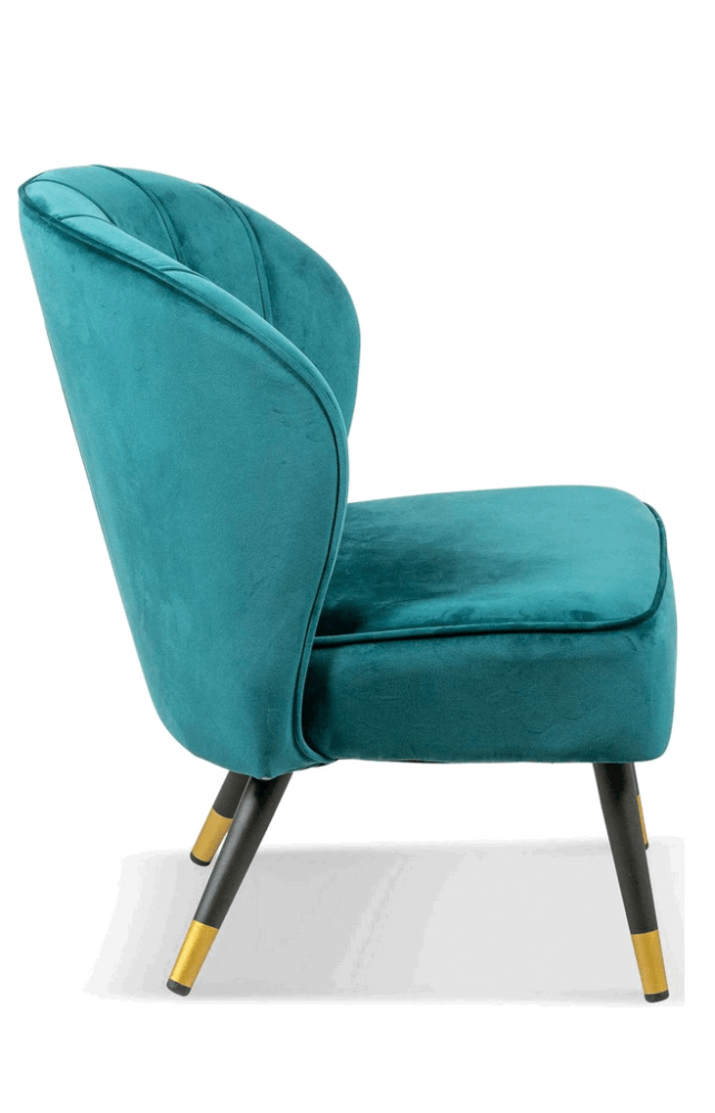 Fotoliu pentru dormitor sau living, 67x61x79 cm, Lanterfant, catifea si metal, verde [6]
