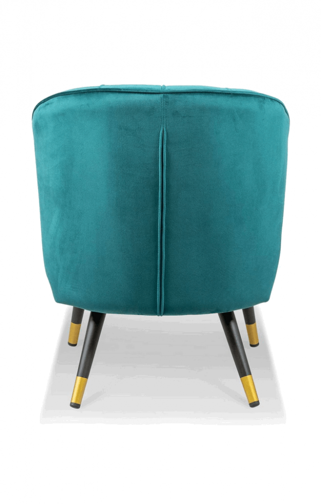 Fotoliu pentru dormitor sau living, 67x61x79 cm, Lanterfant, catifea si metal, verde [2]