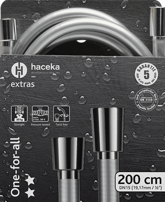 Furtun de duș Haceka Extra One-For-All, argintiu, 200cm [2]