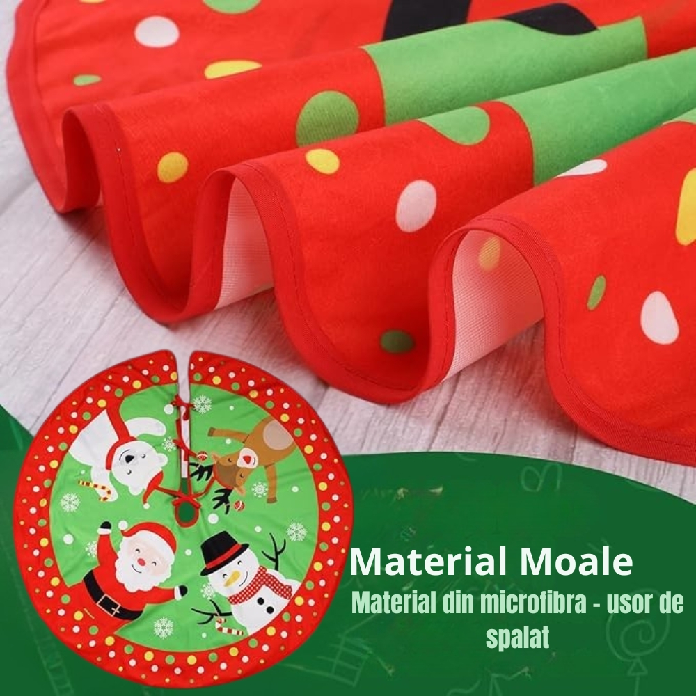 Fusta Brad Craciun, 90 cm, Mos Craciun, Om de Zapada, Urs Polar si Ren [5]