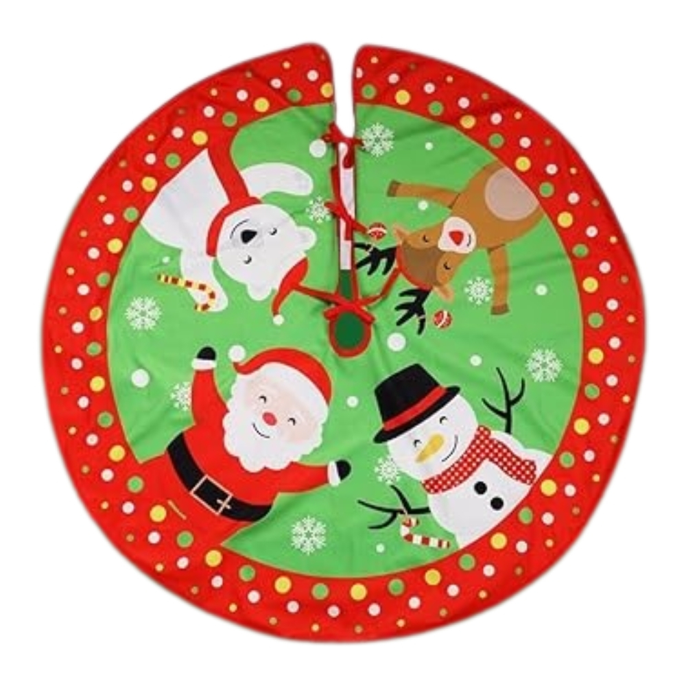 Fusta Brad Craciun, 90 cm, Mos Craciun, Om de Zapada, Urs Polar si Ren [4]