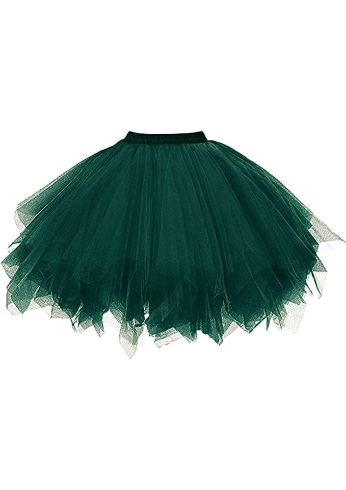 Fustă Tutu pentru Femei, Model Asimetric, Vaporos, Stil Prințesă, Fustă de Halloween, Festival sau Evenimente, verde, marime XL [1]