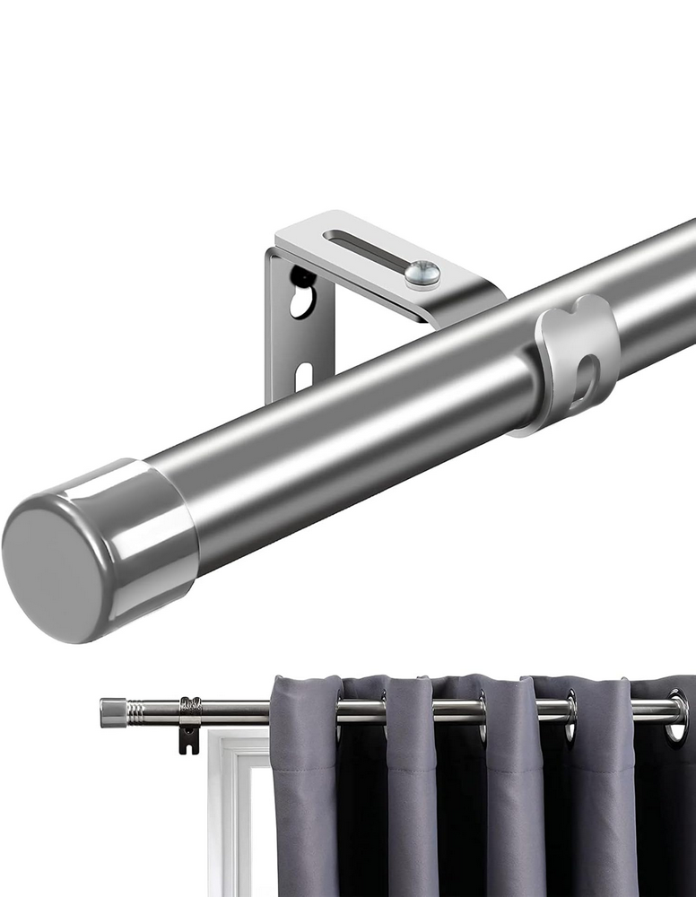 Galerie simpla extensibila de la 76 pana la 238 cm, metal, diametru 25 mm, argintiu, Inflation [1]