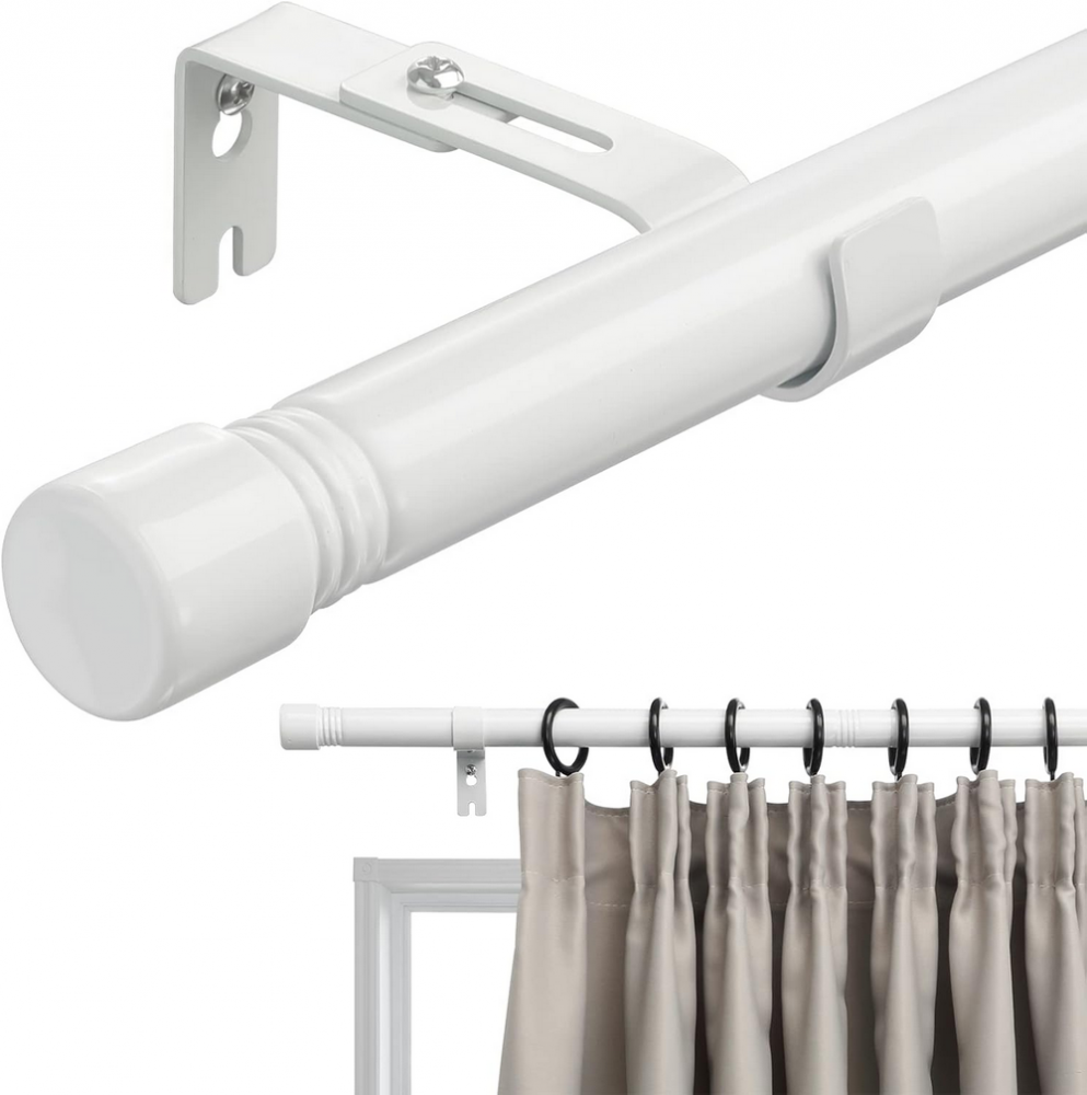 Galerie simpla extensibila de la 76 pana la 345 cm, metal, diametru 25 mm, alb, Inflation [1]