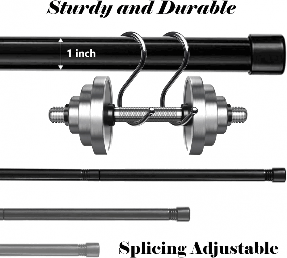 Galerie simpla extensibila pana la 157 cm, metal, diametru 25 mm, negru, Inflation, YH2X [5]