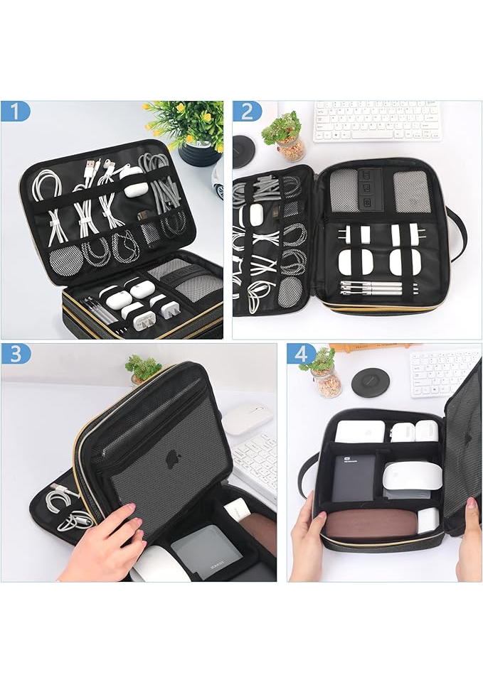 Geanta organizator pentru accesorii electronice, 28 x 21 x 9 cm, culoare neagra, Skycase - NQRV [6]