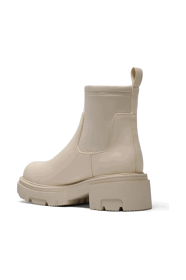 Ghete Chelsea de piele intoarsa ecologica, Dream Pairs, Bej deschis [4]