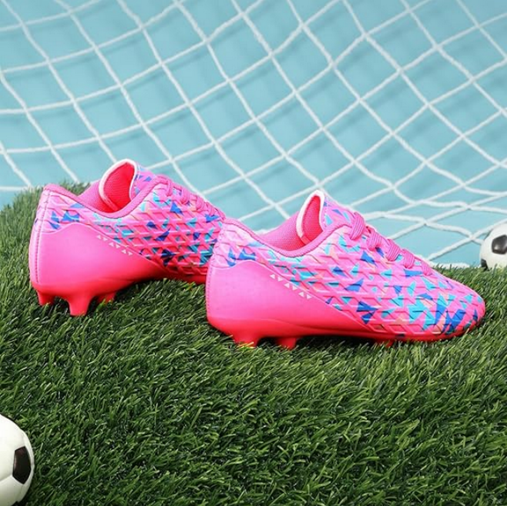 Ghete de Fotbal pentru Copii DREAM PAIRS, Pentru Băieți și Fete, Potrivite pentru Terenuri Tari, Fucsiam Marime 38 EU [4]