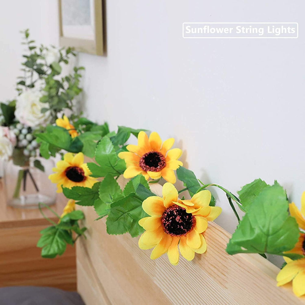 Ghirlanda Luminoasa Artificiala cu Floarea-Soarelui Sunshine Smile - 2M, 20 LED-uri, DE4J [5]