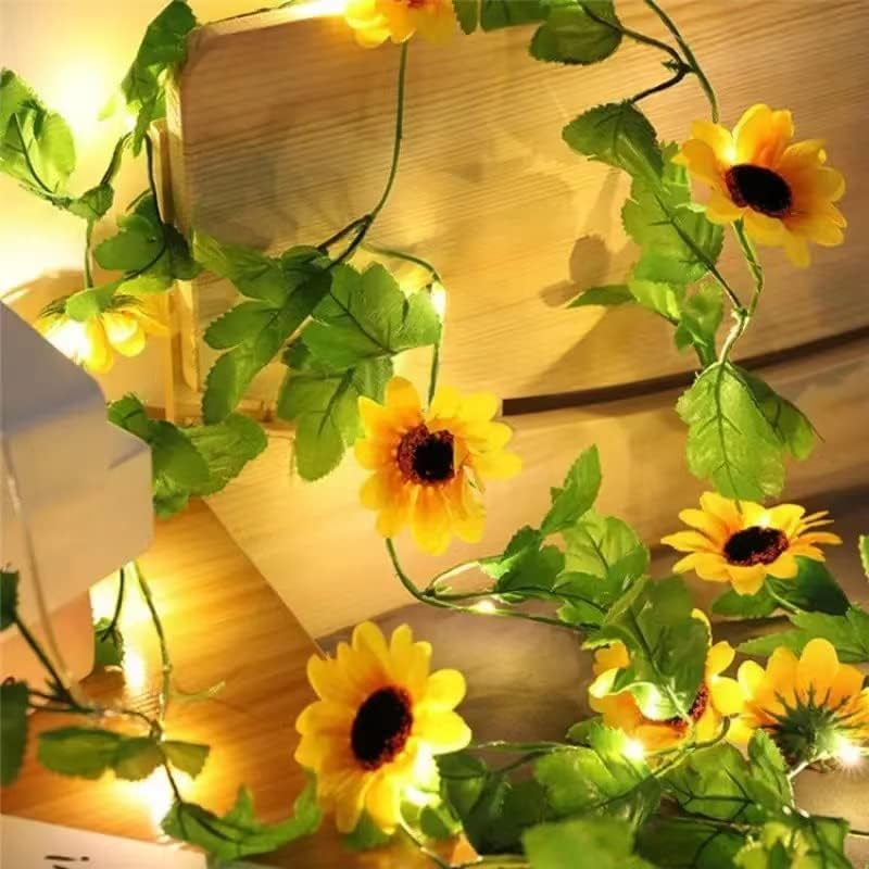 Ghirlanda Luminoasa Artificiala cu Floarea-Soarelui Sunshine Smile - 2M, 20 LED-uri, DE4J [1]