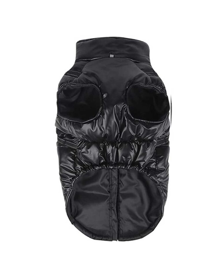 Haina de Iarna pentru Caini cu Ham, Calduroasa, Impermeabila și Rezistenta la Vant, Reflectorizanta, cu Fermoar și Inel D, TONYFY, Negru, [5]