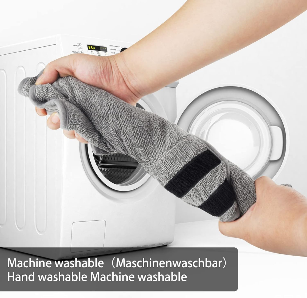 Halat de baie din microfibră pentru câini, cu închidere Velcro, gri, marime M [4]