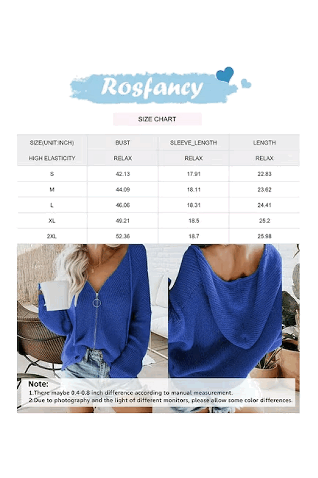 Hanorac tricotat cu mânecă lungă, Dokotoo, Albastru, marime XL [2]