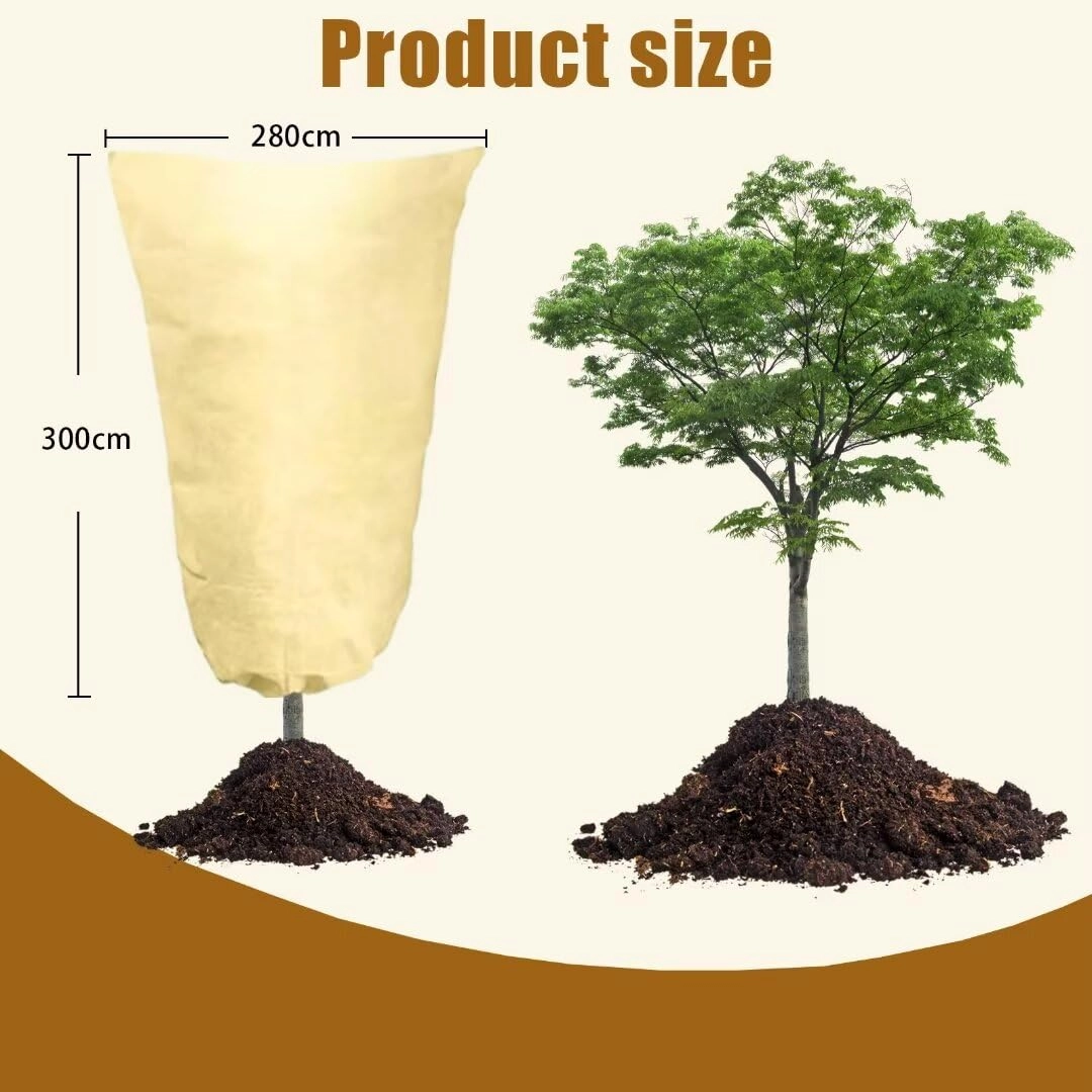 Husa Anti-inghet,300x280cm, Palmieri si Maslini, Foarte Groasa, cu Fermoar si Snur, Bej, Protectie Anti ger, Respirabila, Permite lumina sa treaca, Reutilizabila [2]