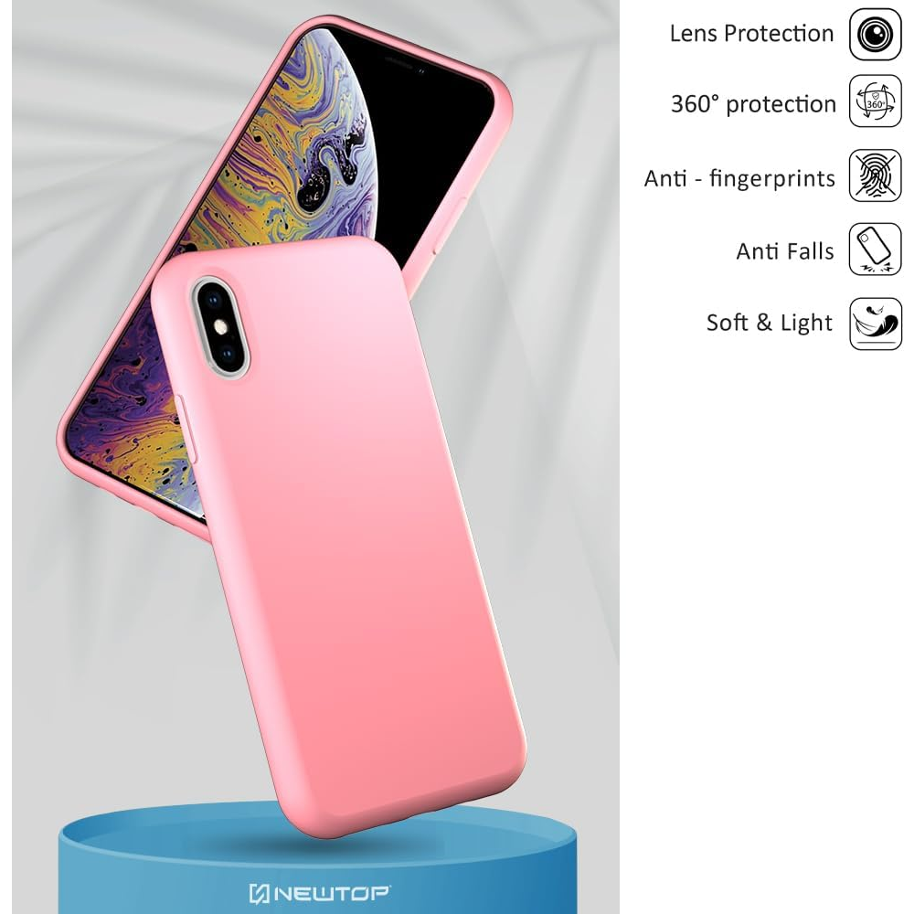 Husa Compatibila cu iPhone X / XS – TPU Semi Rigid cu Interior din Microfibra, Protectie Eleganta si Moale, Roz [4]