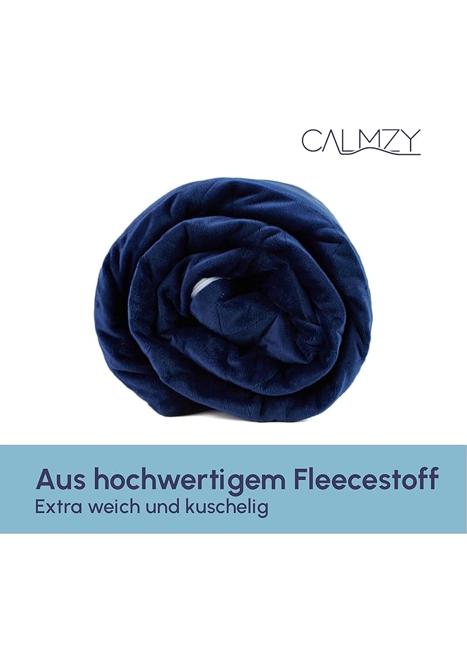 Husa cu fermoar pentru plapuma, 150cm x 200cm, Navy Blue CALMZY [4]
