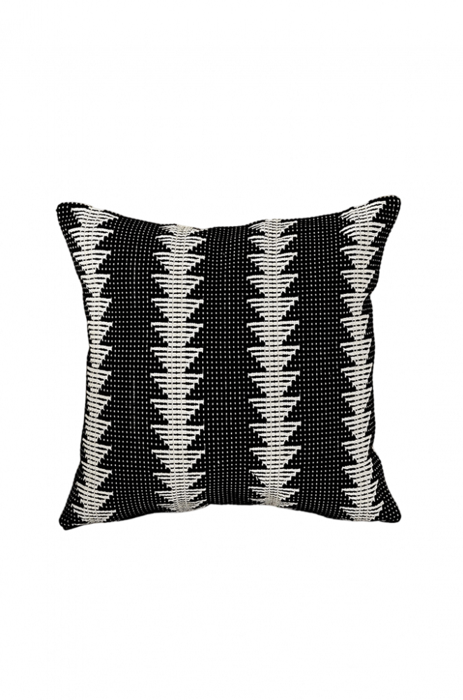 Husă de Pernă Lumbar Negru-Alb în Stil Rustic, 45 x 45 cm, PAGJ [1]