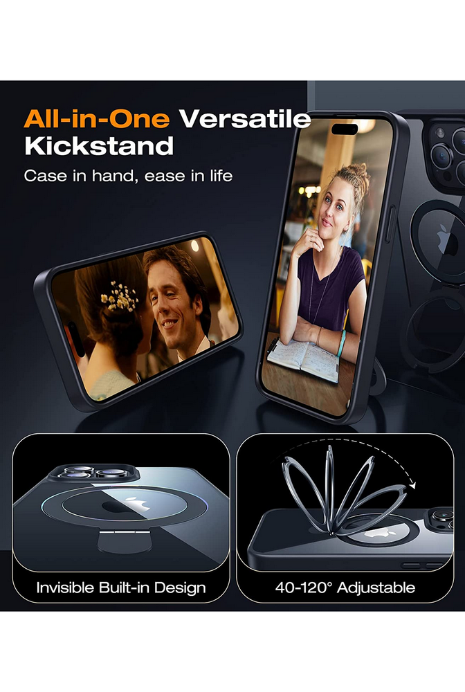 Husa de protectie MagSafe pentru iPhone 14 ProMax, transparent cu negru, VICSEED - QUBH [5]