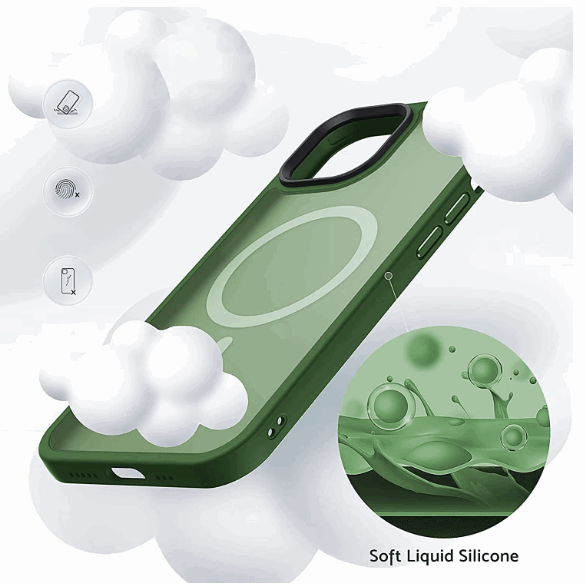 Husa de protectie pentru Iphone 14 Pro, compatibila Magsafe, Hybrid, Antisoc, Verde, Albastru sau Violet [3]