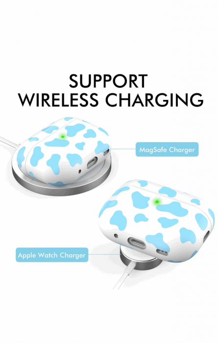 Husa din silicon Apple Airpods PRO 2, alb, albastru [3]