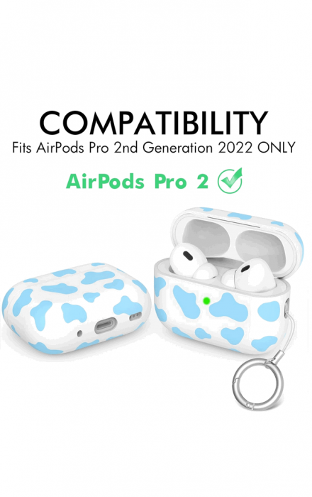 Husa din silicon Apple Airpods PRO 2, alb, albastru [4]