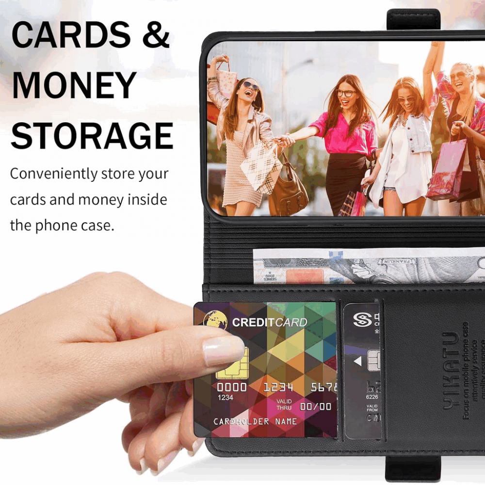 Husa Flip din Piele Ecologica pentru Samsung Galaxy S23 Ultra, Inchidere Magnetica, Tip Carte, Suport Card, Protectie Completa [3]