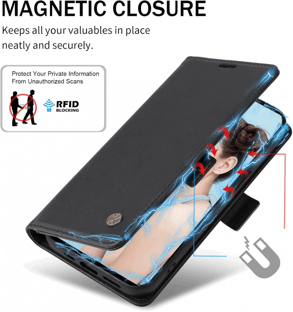 Husa Flip din Piele Ecologica pentru Samsung Galaxy S23 Ultra, Inchidere Magnetica, Tip Carte, Suport Card, Protectie Completa [4]