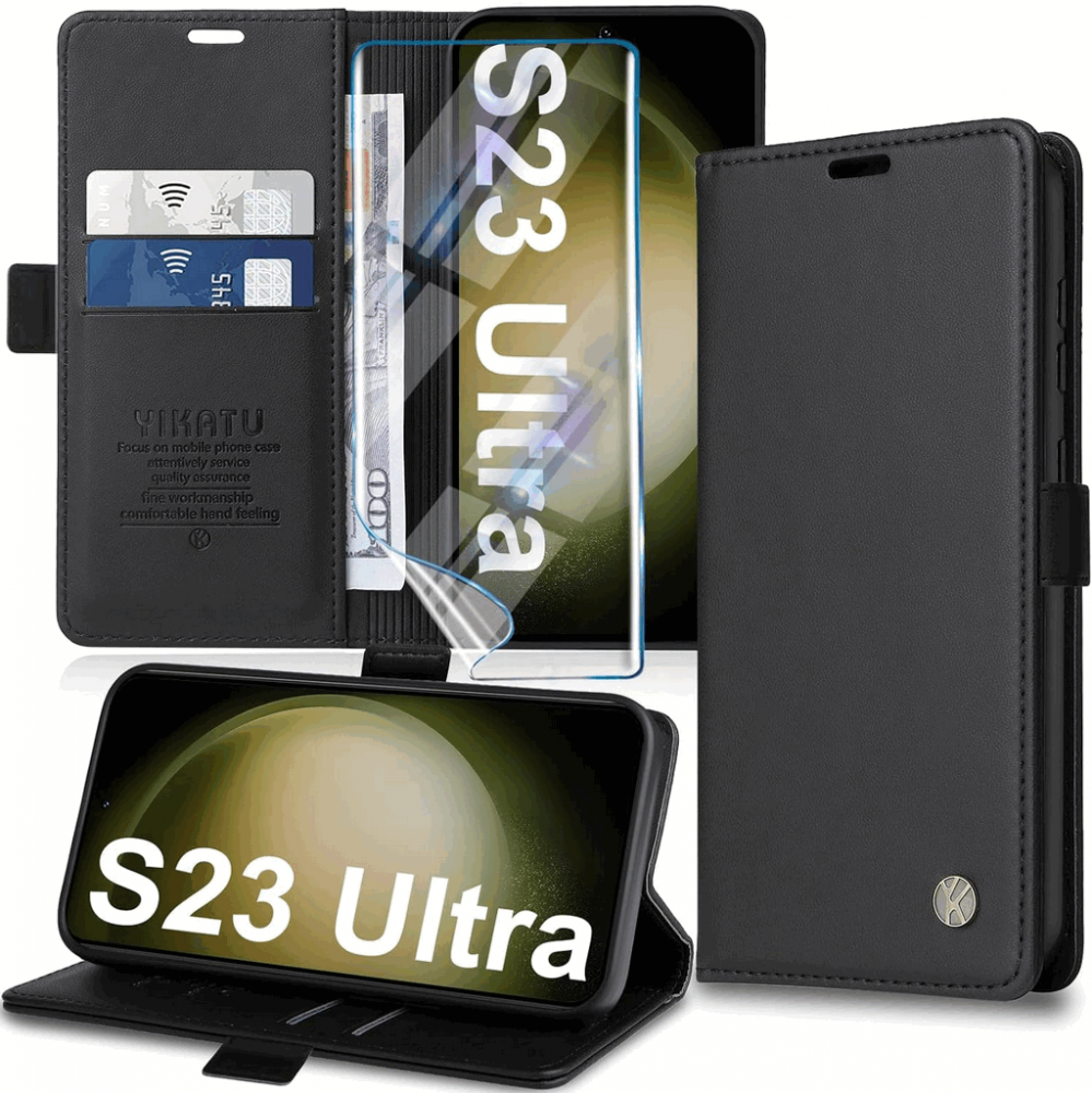 Husa Flip din Piele Ecologica pentru Samsung Galaxy S23 Ultra, Inchidere Magnetica, Tip Carte, Suport Card, Protectie Completa [7]