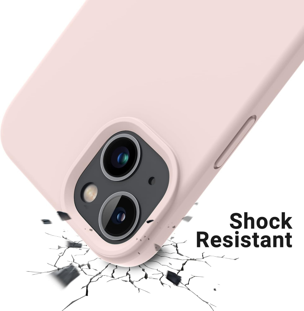 Husă Flyzoo din Silicon Lichid pentru iPhone 14 Plus 6.7, Rezistentă la Zgârieturi, Anti-Amprentă, Protecție Totală, Roz [3]