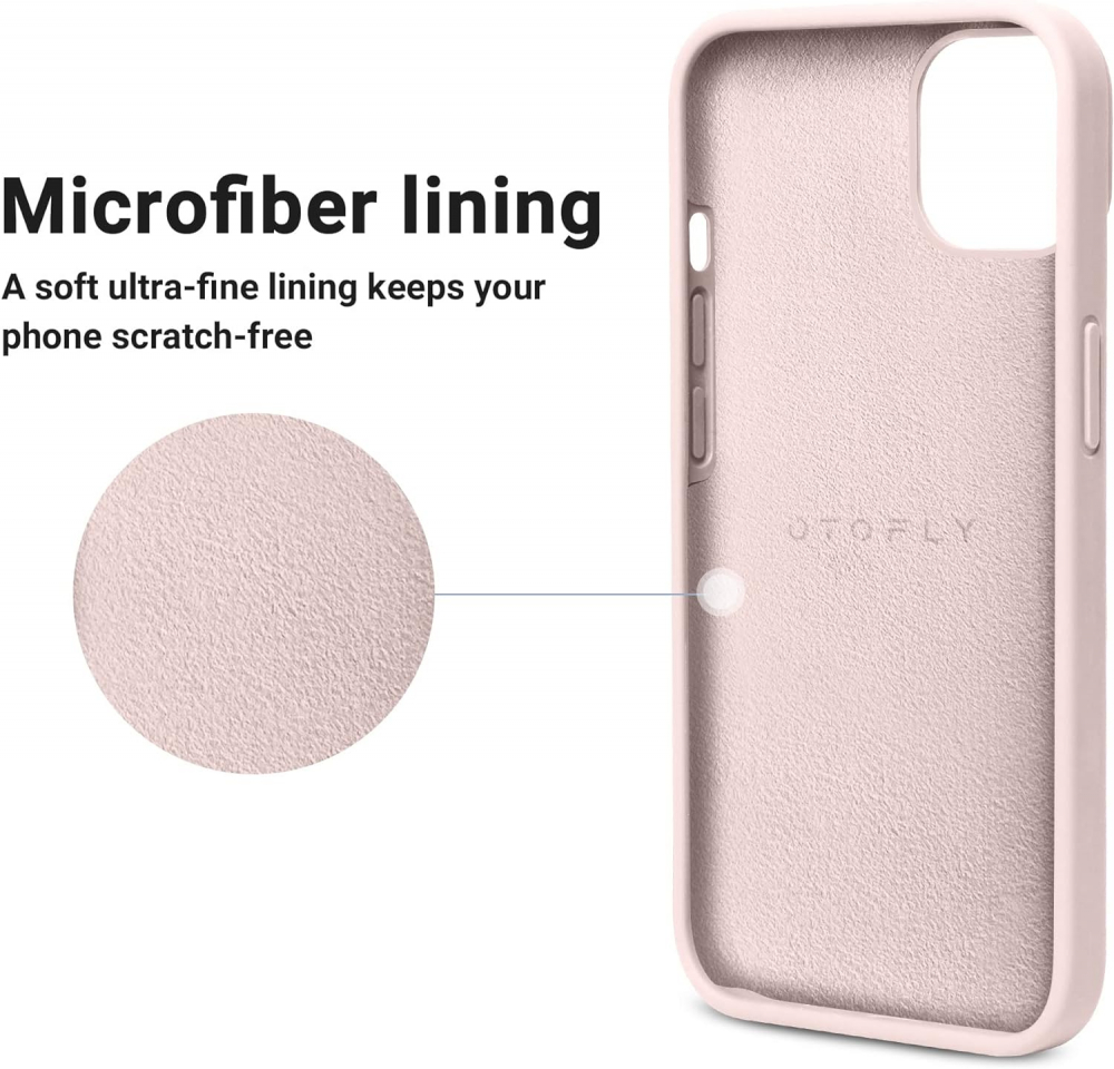 Husă Flyzoo din Silicon Lichid pentru iPhone 14 Plus 6.7, Rezistentă la Zgârieturi, Anti-Amprentă, Protecție Totală, Roz [7]
