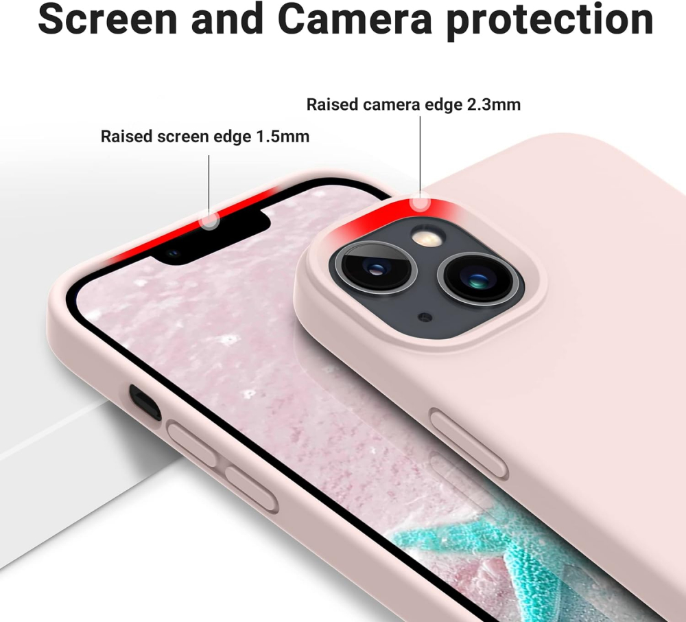 Husă Flyzoo din Silicon Lichid pentru iPhone 14 Plus 6.7, Rezistentă la Zgârieturi, Anti-Amprentă, Protecție Totală, Roz [5]