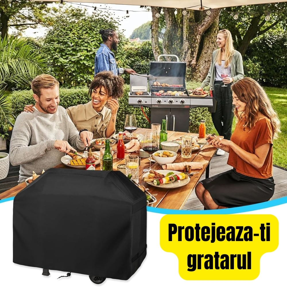 Husa gratar 153x61x112 cm, Impermeabila, din material Oxford 420D, protectie BBQ, Universala [4]