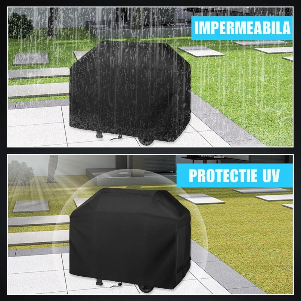 Husa universala gratar 145x61x117 cm Oxford 500D impermeabila protectie BBQ [3]