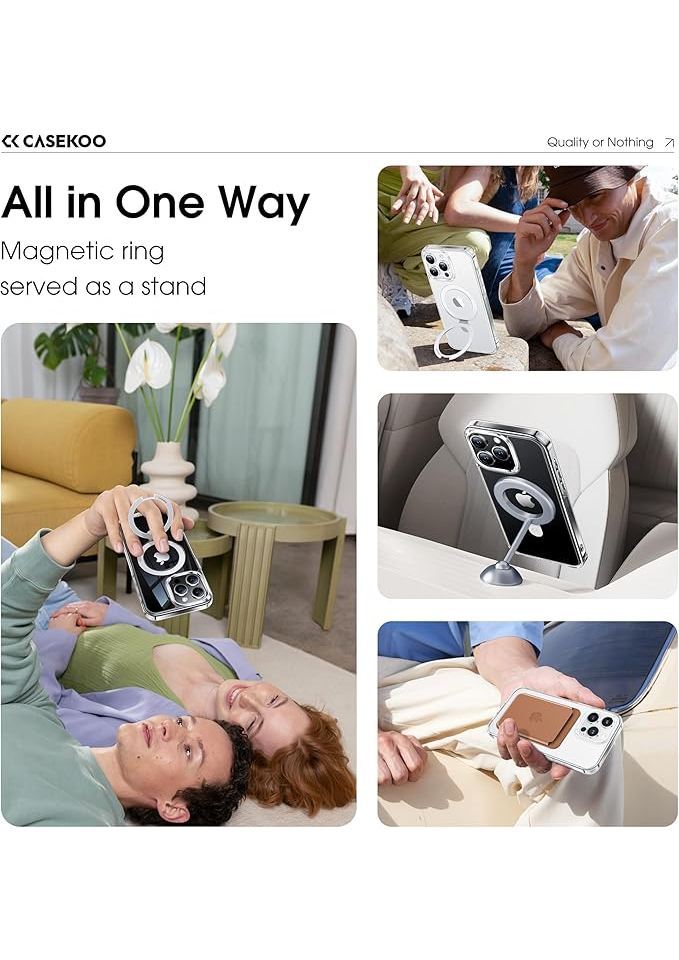 Husa iPhone 14 Pro Max, MagSafe, rezistenta la socuri si zgarieturi, transparenta, CASEKOO - 3XI5 [4]