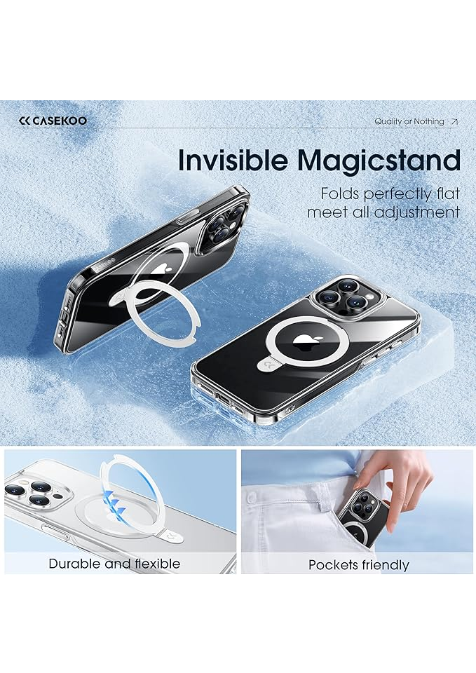 Husa iPhone 14 Pro Max, MagSafe, rezistenta la socuri si zgarieturi, transparenta, CASEKOO - 3XI5 [3]