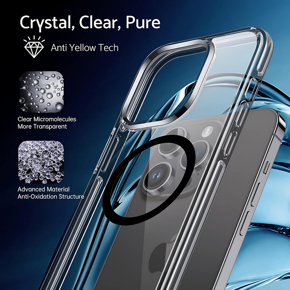 Husă Magnetică pentru iPhone 14 Pro (6.1"), TPU, MagSafe, FNDMIL, Transparent [5]