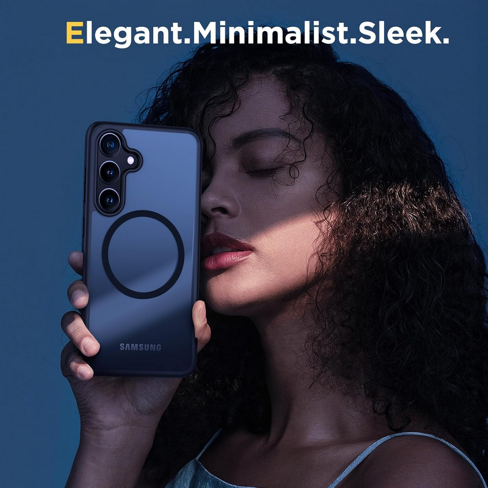Husă Magnetică pentru Samsung Galaxy S24 (6.2"), Humixx, Protecție Anticădere 4.2 m, Compatibilă MagSafe, Slim, Mată, Rezistentă la Șocuri și Zgârieturi – Neagră [9]