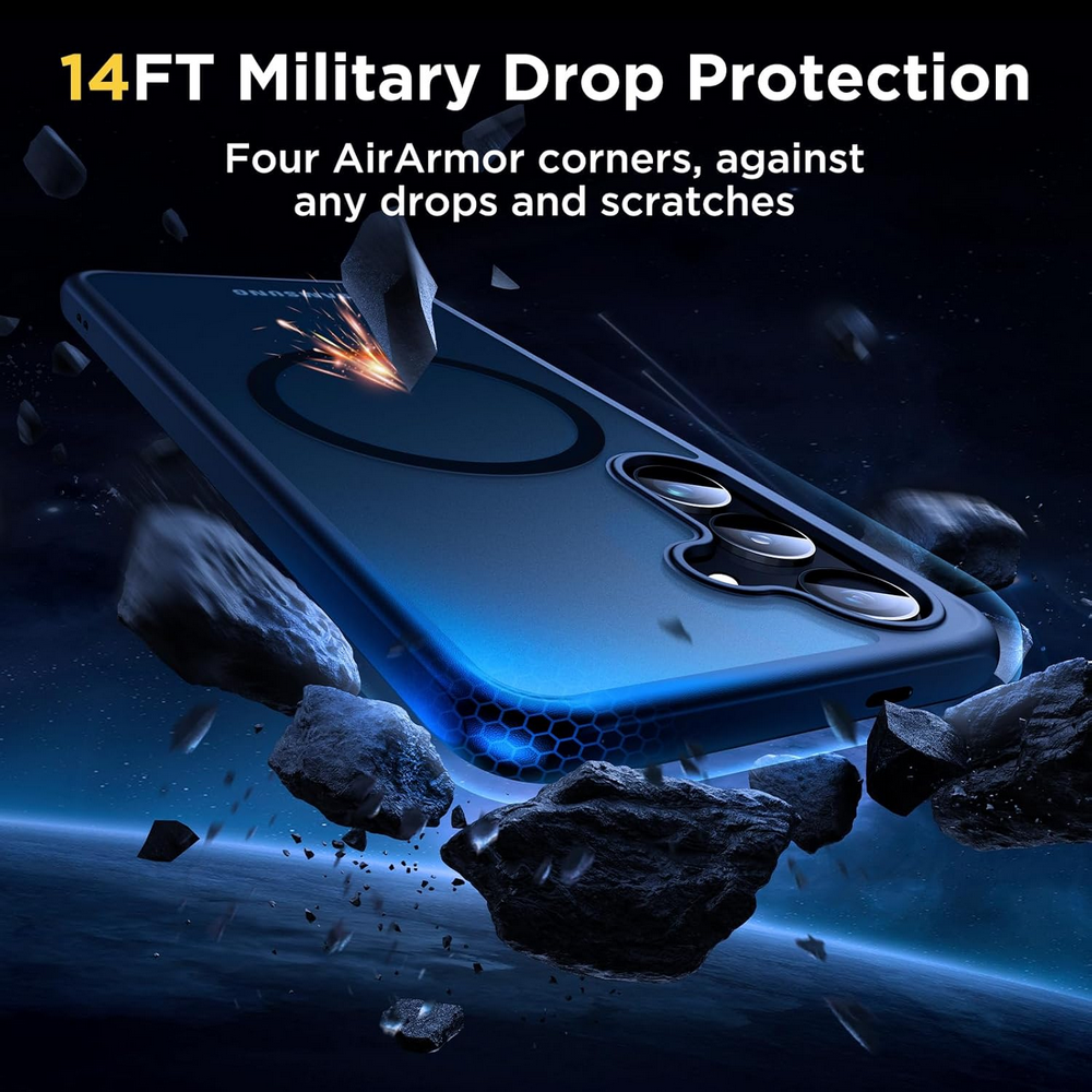Husă Magnetică pentru Samsung Galaxy S24 (6.2"), Humixx, Protecție Anticădere 4.2 m, Compatibilă MagSafe, Slim, Mată, Rezistentă la Șocuri și Zgârieturi – Neagră [4]