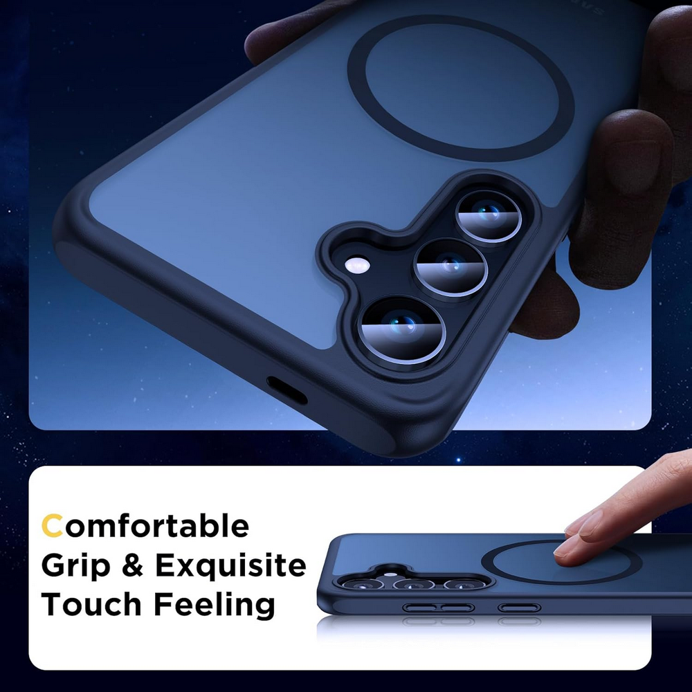 Husă Magnetică pentru Samsung Galaxy S24 (6.2"), Humixx, Protecție Anticădere 4.2 m, Compatibilă MagSafe, Slim, Mată, Rezistentă la Șocuri și Zgârieturi – Neagră [7]