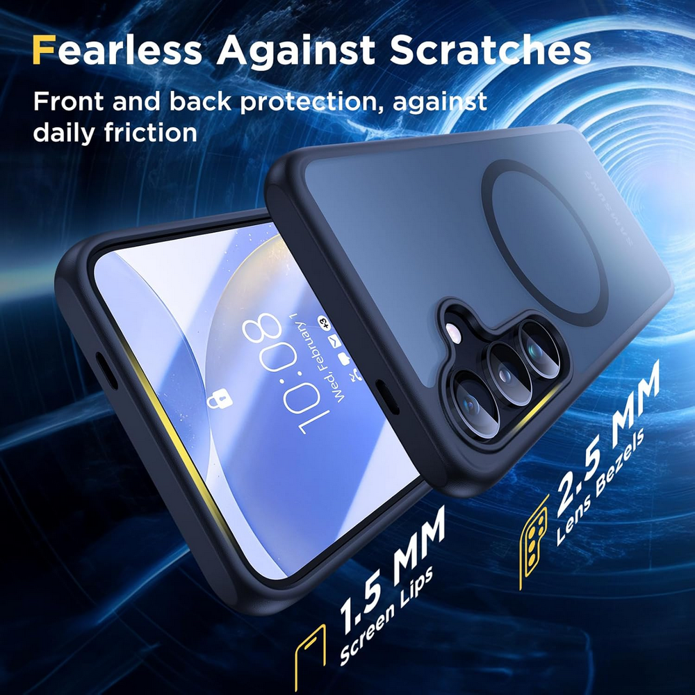Husă Magnetică pentru Samsung Galaxy S24 (6.2"), Humixx, Protecție Anticădere 4.2 m, Compatibilă MagSafe, Slim, Mată, Rezistentă la Șocuri și Zgârieturi – Neagră [5]