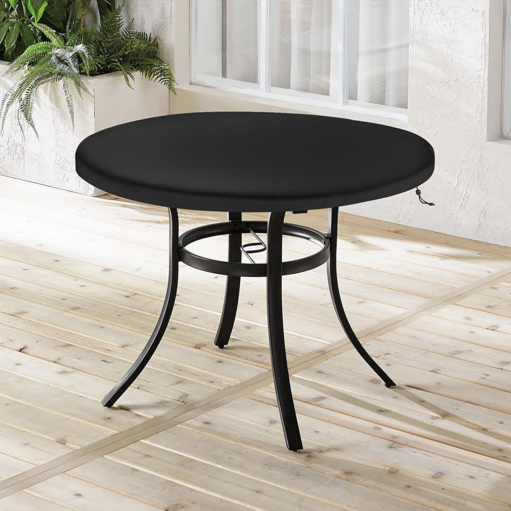Husa masa rotunda, Φ82x10 cm, Impermeabila, Oxford 420D, anti-UV, rezistenta la ploi, zapada si praf, neagra [7]