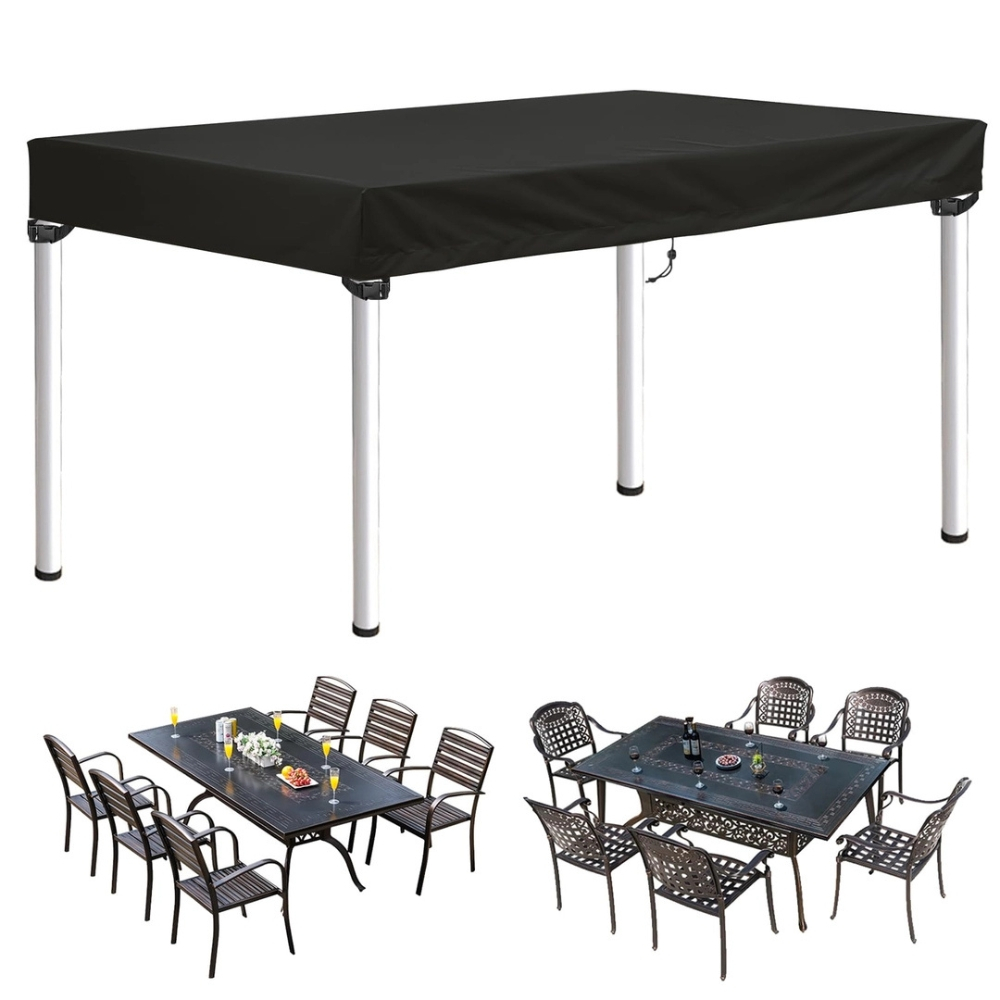 Husa mobila gradina 200x100x15 cm, Impermeabila, Oxford 420D, anti-UV, rezistenta la ploi, zapada si praf, neagra [1]