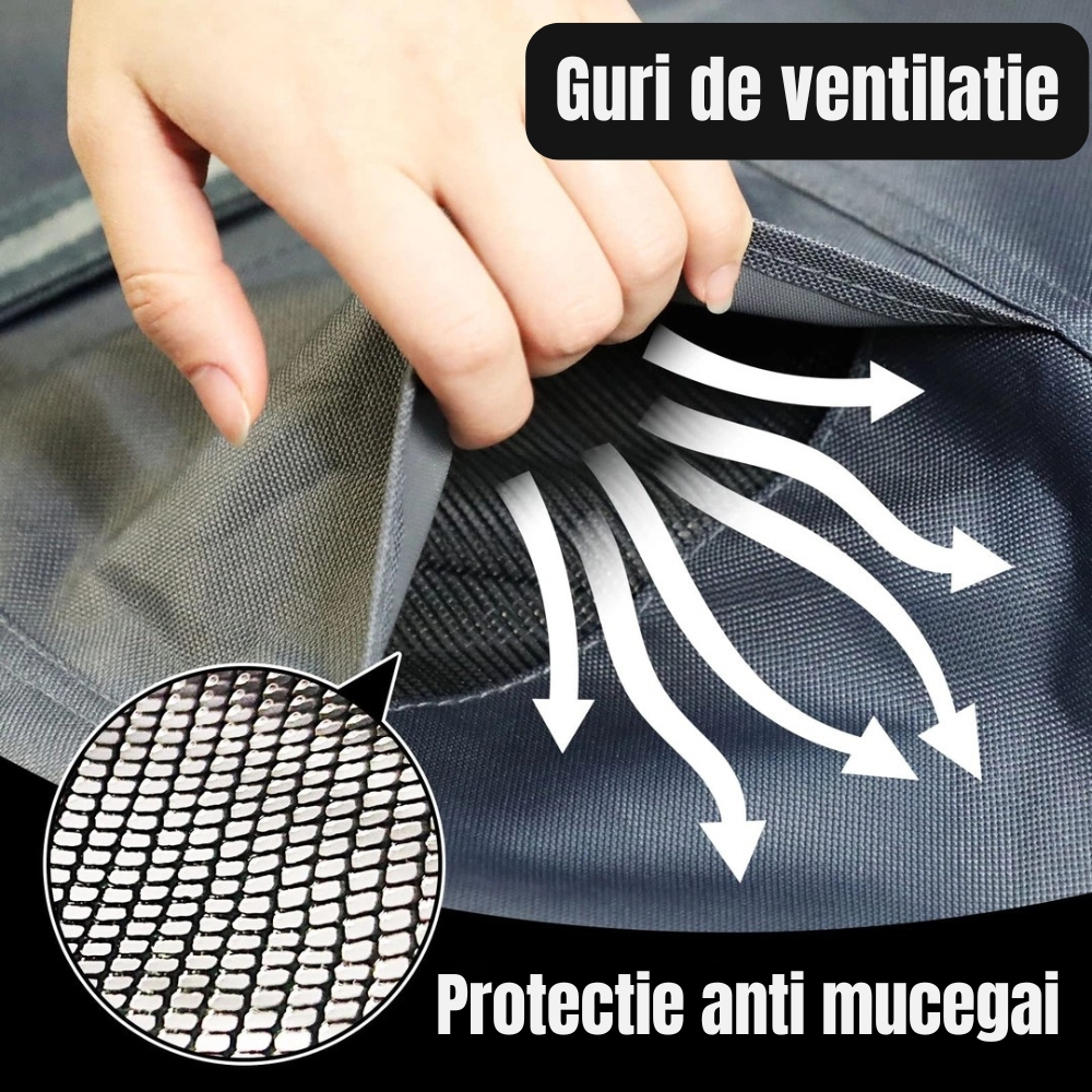 Husa mobilier gradina 135x135x71 cm Oxford 600D impermeabila anti UV gri antracit [4]